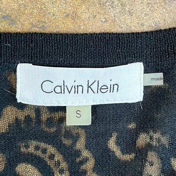 Calvin Klein Lace Short Puff Sleeve Top Small - Picture 8 of 9